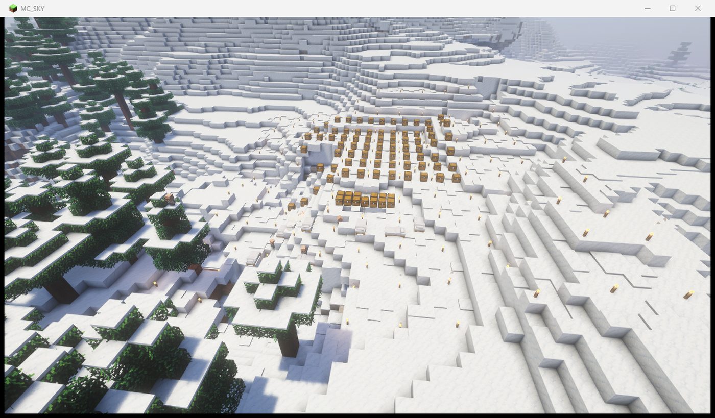 Aerial view of the village the agent built